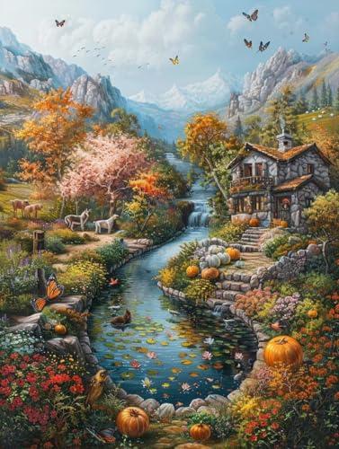 Diamond Painting Herbst, Landschaft Diamond Painting Erwachsene Groß XXL 25x35cm, 5D DIY Eckige Steine Diamant Malerei Bilder Erwachsene Mosaik Bastelset für Deko Wohnzimmer, Geschenke -zjn250604 Diamond Painting Herbst, Landschaft Diamond Painting Erwachsene Groß XXL 25x35cm, 5D DIY Eckige Steine Diamant Malerei Bilder Erwachsene Mosaik Bastelset für Deko Wohnzimmer, Geschenke -zjn250604 von ZJNBBDOU