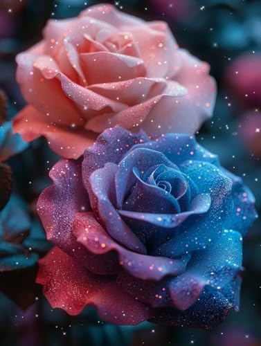 Diamond Painting Rose, Blume Diamond Painting Erwachsene Groß XXL (70x95cm), 5D DIY Eckige Steine Diamant Malerei Bilder Erwachsene Mosaik Bastelset für Zimmer Deko Wohnzimmer, Geschenke -zjn2506J5 von ZJNBBDOU