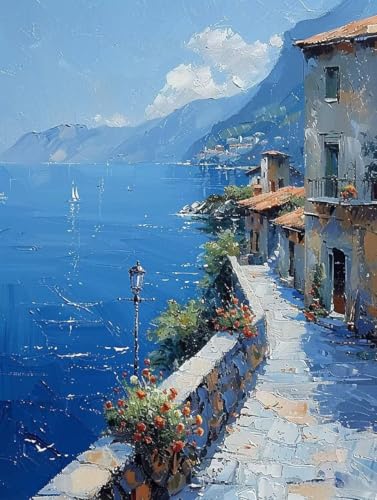 Diamond Painting Stadt, Landschaft Diamond Painting Erwachsene Groß XXL 25x35cm, 5D DIY Eckige Steine Diamant Malerei Bilder Erwachsene Mosaik Bastelset für Deko Wohnzimmer, Geschenke -zjn2506DH von ZJNBBDOU