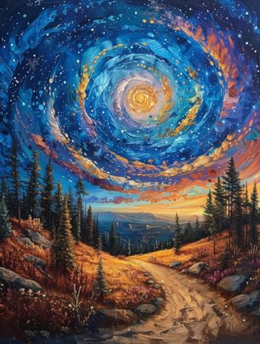 Diamond Painting Sternenhimmel, Traum Diamond Painting Erwachsene Groß XXL (40x55cm), 5D DIY Eckige Steine Diamant Malerei Bilder Erwachsene Mosaik Bastelset für Deko Wohnzimmer, Geschenke -zjn250644 von ZJNBBDOU