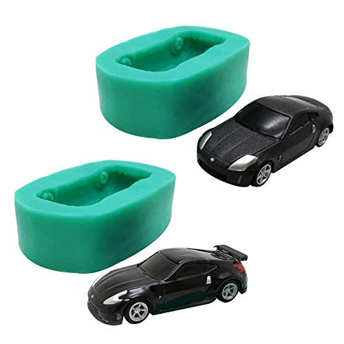 ZJONE 3D Auto Silikonform Backform Deko Kinder Geburtstag 3D Kuchenform Rennwagen Kuchen Dekorieren Formen Für Dessert Mousse Zuckerpaste Süßigkeiten Schokolade Fondant Seife (F0883PC+F0882PC) von ZJONE