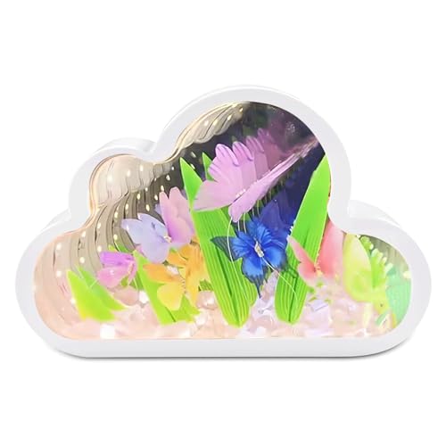 ZJRung Schmetterling Lampe 2 in 1 Blume LED Lampe Schmetterling Spiegel DIYSchmetterling Nachtlicht Wolke Schmetterling Spiegel Nachtlicht von ZJRung