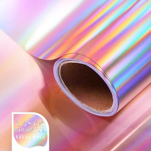 ZJTAPE Holografische Vinylfolie Plotter Selbstklebend - Spektrum Rose Gold Permanente Vinylfolie - 30,5 x 250 cm, Opal Rose Gold Glänzend Spektrum Für mit Kamee und Ausstechern für Dekoration. von ZJTAPE