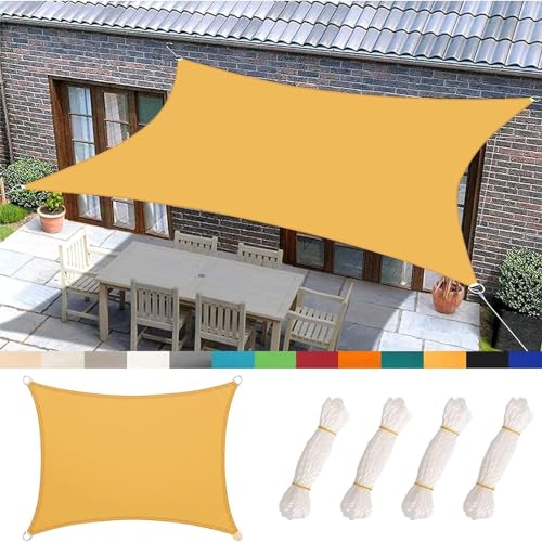 ZJTBDATG Sonnensegel Wasserdicht Sonnenschutz Rechteckig Wasserdicht UV 95% Schutz Balkon Sichtschutz mit 4 Seilen von 2,5 Metern für Garten Balkon Terrasse Camping Outdoor,H,1.8x2m von ZJTBDATG