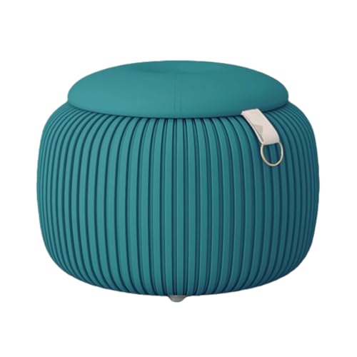 Synthetische Leder-Ottomanen mit Holzrahmen Hoch-widerstandsfähiger Schaum ausgestopft Pouf Ottoman Round Foot Stools 18,8 x 13,7 Zoll von ZJTHY