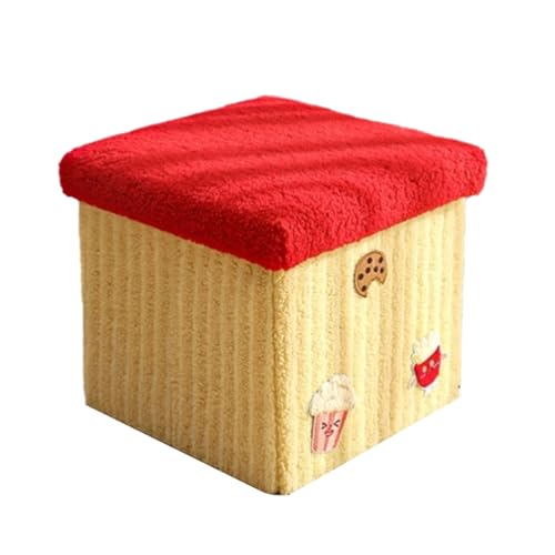 ZJTHY Polyester Osmanen Faltbare kleine osmanische Wohnheim versteckte Aufbewahrung kurzer osmanischer Hocker Stilvoller Square Storage Ottomane von ZJTHY