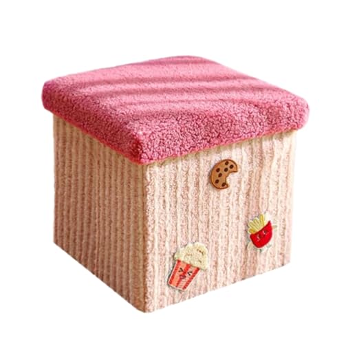 ZJTHY Polyester Osmanen Faltbare kleine osmanische Wohnheim versteckte Aufbewahrung kurzer osmanischer Hocker Stilvoller Square Storage Ottomane von ZJTHY