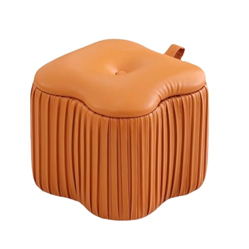 ZJTHY Polyester -Osmanen mit Holzrahmen Moderne gefüllte Pouf -Ottomane robuste Eitelkeitshocker Kompakt Aufbewahrungshocker Ottoman von ZJTHY