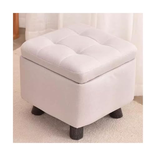 ZJTHY Polyester -Osmanen mit Holzrahmen sparen Space Foot Stools robuster Aufbewahrung Fuß Rast Store Moderner Square Stool von ZJTHY
