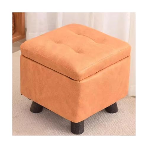 ZJTHY Polyester -Osmanen mit Holzrahmen sparen Space Foot Stools robuster Aufbewahrung Fuß Rast Store Moderner Square Stool von ZJTHY