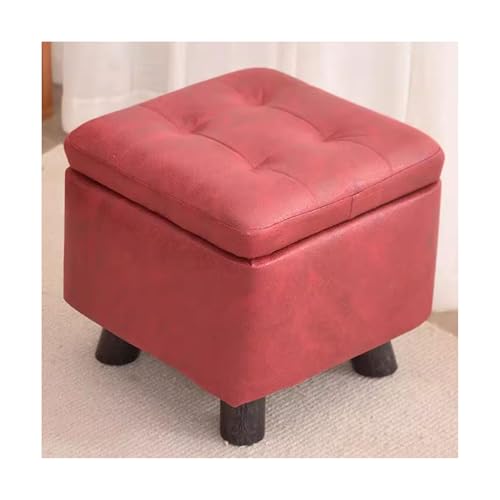 ZJTHY Polyester -Osmanen mit Holzrahmen versteckter Aufbewahrungshocker robuster kurzer Ottoman für Wohnzimmer Schlafzimmerwohnheim von ZJTHY