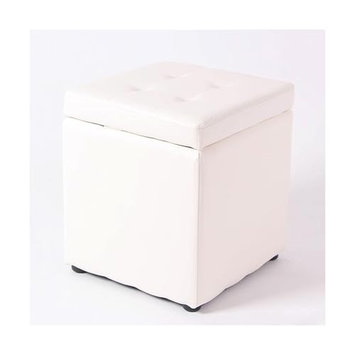 ZJTHY Pu Ottomans mit Holzrahmen hoher Resilienz Schwamm Fußhocker Square Ottoman Sturdy Footstool 11,8 x 13,7in von ZJTHY