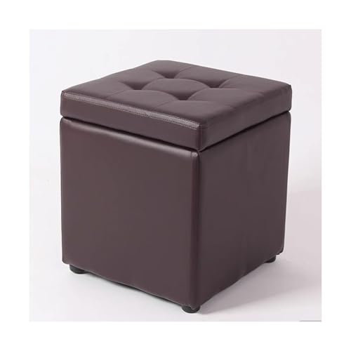 ZJTHY Pu Ottomans mit Holzrahmen hoher Resilienz Schwamm Fußhocker Square Ottoman Sturdy Footstool 11,8 x 13,7in von ZJTHY
