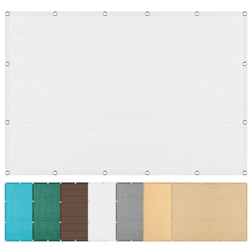 Sonnensegel Atmungsaktiv 570 x 636 cm Rechteckig Atmungsaktiv 98% UV Schutz Garten Schattierungsnetz Ohne Bohren mit Ösen Segeltuch für Balkon Terrasse Garten Outdoor, Weiß Sonnensegel Atmungsaktiv 570 x 636 cm Rechteckig Atmungsaktiv 98% UV Schutz Garten Schattierungsnetz Ohne Bohren mit Ösen Segeltuch für Balkon Terrasse Garten Outdoor, Weiß von ZJUNLI