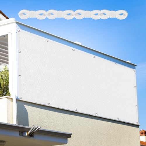 Sonnensegel Atmungsaktiv Rechteckig mit Ösen 100 x 110 cm Rechteckig Atmungsaktiv 98% UV Schutz Schattierungsgewebe mit Ösen Und Befestigungsseile für Garten Camping, Weiß Sonnensegel Atmungsaktiv Rechteckig mit Ösen 100 x 110 cm Rechteckig Atmungsaktiv 98% UV Schutz Schattierungsgewebe mit Ösen Und Befestigungsseile für Garten Camping, Weiß von ZJUNLI