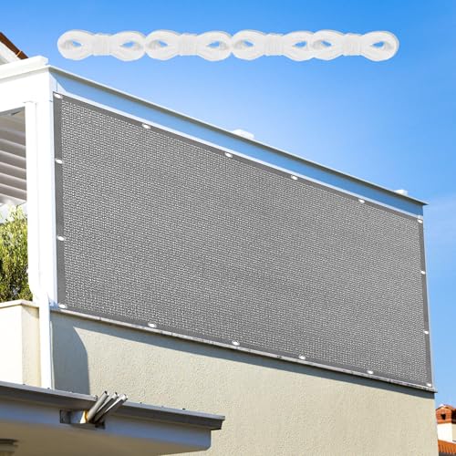 Sonnensegel Atmungsaktiv Rechteckig mit Ösen 180 x 290 cm Rechteckig Atmungsaktiv 98% UV Schutz Schattierungsgewebe mit Ösen Und Befestigungsseile für Garten Camping, Hellgrau Sonnensegel Atmungsaktiv Rechteckig mit Ösen 180 x 290 cm Rechteckig Atmungsaktiv 98% UV Schutz Schattierungsgewebe mit Ösen Und Befestigungsseile für Garten Camping, Hellgrau von ZJUNLI
