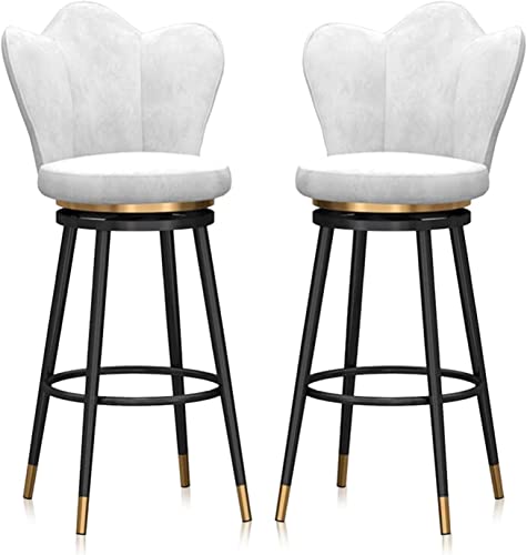 Barhocker, Theken-Barhocker-Set, Barhocker-Set, 2 Stück, Moderne Stühle, Barhocker, 2er-Set, Samt-Rückenlehne mit goldenen Metallbeinen für Küche und Wohnzimmer von ZJXDPBF