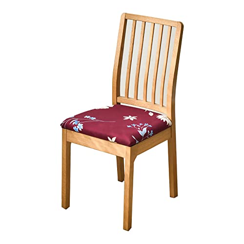Lot de 4 Housses de siège de Chaise, Housses de siège de Chaise imprimées Extensibles Housses de siège Pour Salle à Manger Pour Cuisine Salle à Manger Banquet de Mariage -Rouge foncé-4 pièc von ZJXDPBF