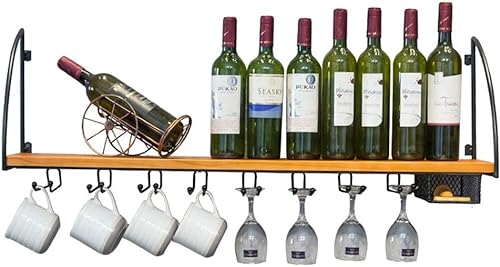 Wandmontiertes Weinregal | Glashalter | Korkaufbewahrung Rot, Weiß, Champagner | Lagerregal | Hängendes Weinregal aus Metall | Weinflaschenregal | Dekorative Regalaufbewahrung von ZJXDPBF