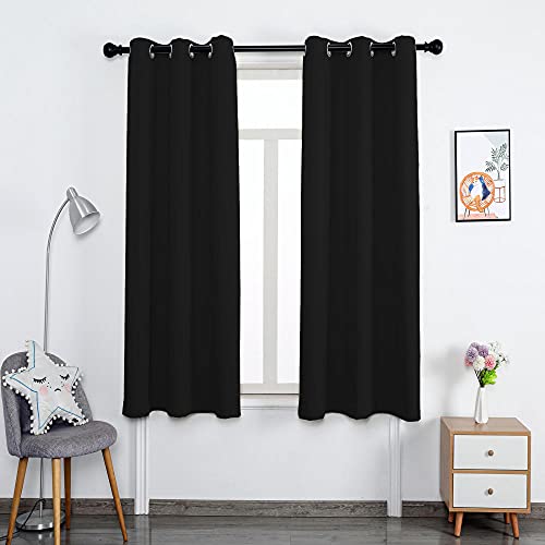 ZJXSNEH Blickdichte Gardinen Verdunkelungsvorhang - Lichtundurchlässige Vorhang mit Ösen für Schlafzimmer Geräuschreduzierung Schwarz Breite 86x Höhe 137cm|2er Set ZJXSNEH Blickdichte Gardinen Verdunkelungsvorhang - Lichtundurchlässige Vorhang mit Ösen für Schlafzimmer Geräuschreduzierung Schwarz Breite 86x Höhe 137cm|2er Set von ZJXSNEH