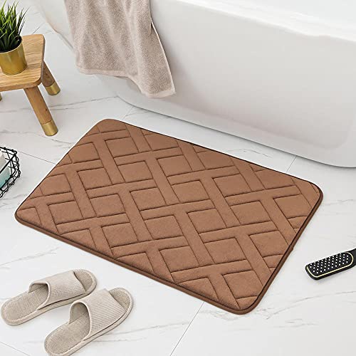 ZJXSNEH Memory Foam Absorbierende Bodenmatten,rutschfeste Bodenmatten am Eingang des Badezimmers und der Toilette,dekorative Fußmatten für Wohnzimmer und Schlafzimmer-Kaffee j 50x80cm von ZJXSNEH