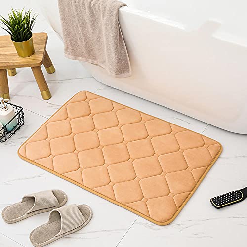 ZJXSNEH Memory Foam Absorbierende Bodenmatten,rutschfeste Bodenmatten am Eingang des Badezimmers und der Toilette,dekorative Fußmatten für Wohnzimmer und Schlafzimmer-Khaki E 40x60cm von ZJXSNEH