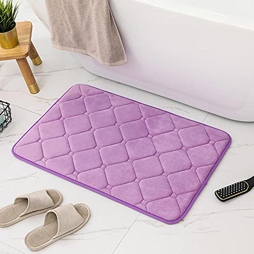 ZJXSNEH Memory Foam Absorbierende Bodenmatten,rutschfeste Bodenmatten am Eingang des Badezimmers und der Toilette,dekorative Fußmatten für Wohnzimmer und Schlafzimmer-Lavendel B 40x60cm von ZJXSNEH