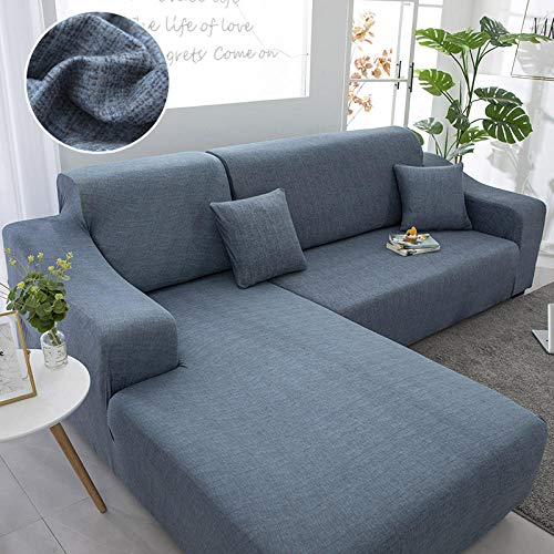 ZJXSNEH Sofabezug L-förmiger elastischer Sofabezug mit Armlehnen eignet Sich für Sofabezüge mit Armlehnen Grau ich 3seater + 3seater von ZJXSNEH