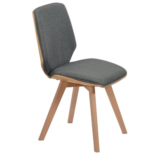 ZJYIGOWL Gepolsterte Esszimmerstühle Aus Holz Moderner Akzentstuhl Aus Leinenstoff Stuhl Ohne Armlehnen Mit Rückenlehne Hocker Für Büro, Wohnzimmer, Hotel, Esszimmer, Schlafzimmer(Grey) von ZJYIGOWL