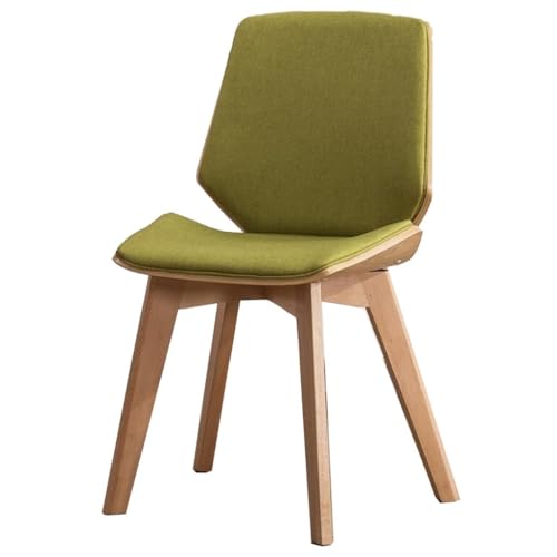 ZJYIGOWL Gepolsterte Esszimmerstühle Aus Holz Moderner Akzentstuhl Aus Leinenstoff Stuhl Ohne Armlehnen Mit Rückenlehne Hocker Für Büro, Wohnzimmer, Hotel, Esszimmer, Schlafzimmer(Groen) von ZJYIGOWL