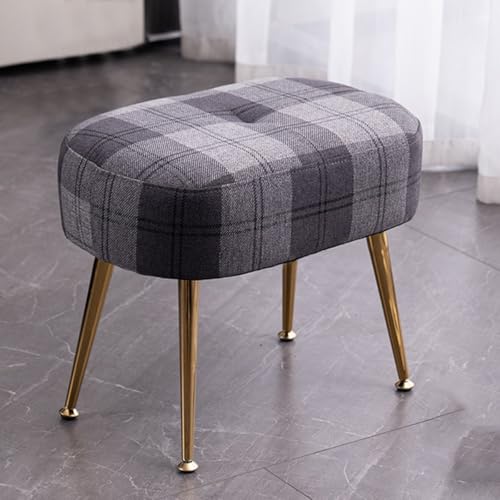 ZJYIGOWL Gepolsterter Fußhocker Ottomane Rechteckiger Sofahocker Kleiner Pouf Mit Metallbeinen Moderne Ottomane Fußstütze Schuhhocker Für Wohn- Und Schlafzimmer(Gray C) von ZJYIGOWL