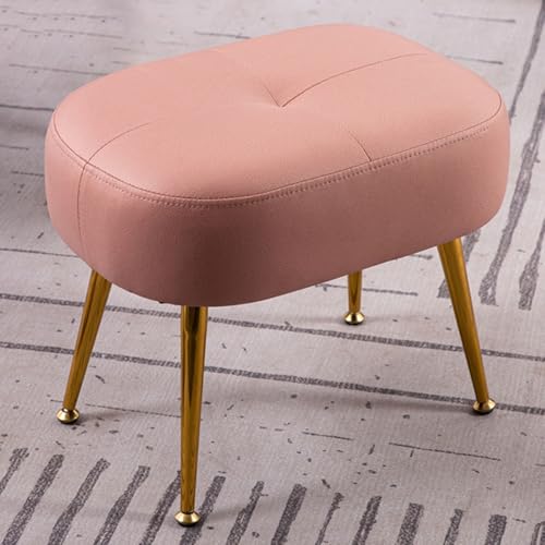 ZJYIGOWL Gepolsterter Fußhocker Ottomane Rechteckiger Sofahocker Kleiner Pouf Mit Metallbeinen Moderne Ottomane Fußstütze Schuhhocker Für Wohn- Und Schlafzimmer(Pink A) von ZJYIGOWL