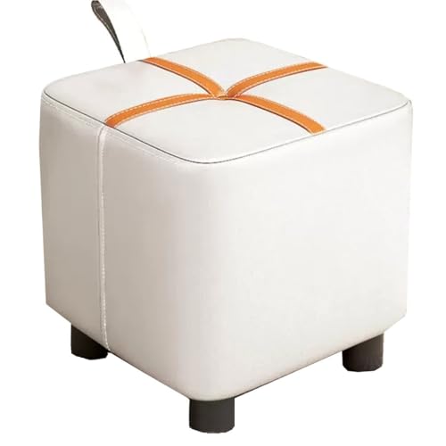 ZJYIGOWL Kleiner Fußhocker Für Das Schlafzimmer Kleiner Stuhl Mit Gepolstertem Sitz Für Den Eingangsbereich Rechteckiger Fußhocker Zum Schuhewechseln Aus Holz Für Das Wohnzimmer(Beige) von ZJYIGOWL
