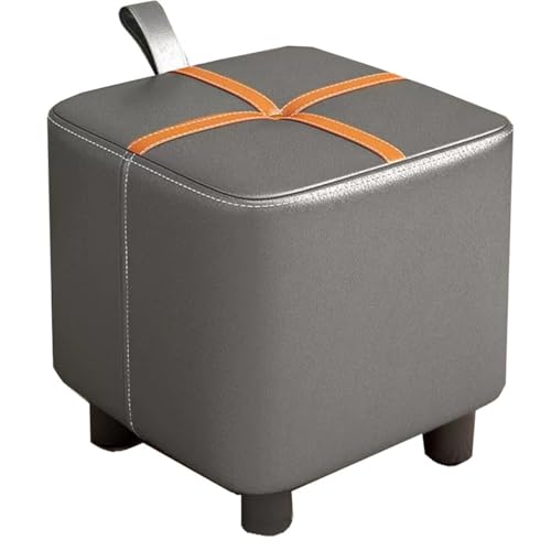 ZJYIGOWL Kleiner Fußhocker Für Das Schlafzimmer Kleiner Stuhl Mit Gepolstertem Sitz Für Den Eingangsbereich Rechteckiger Fußhocker Zum Schuhewechseln Aus Holz Für Das Wohnzimmer(Dark Gray) von ZJYIGOWL