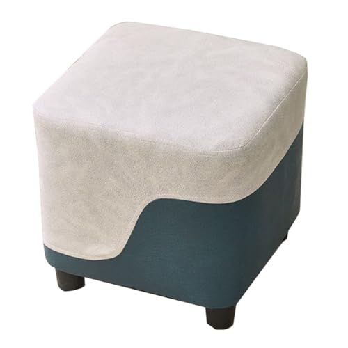 ZJYIGOWL Kleiner Fußhocker Mit Gepolstertem Sitz Stapelbarer Schuhwechsel-Ottoman-Fußhocker Mit Holzbeinen Kleiner Zusätzlicher Sitzplatz Für Den Eingangsbereich Schlafzimmer(Green A,Square) von ZJYIGOWL