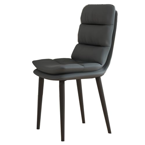 ZJYIGOWL Küche Esszimmerstühle Grau Lederstühle Ohne Armlehnen Mit Rückenlehne, Metallgestell Moderner Esszimmerstuhl Für Büro, Wohnzimmer, Schlafzimmer(Grey) von ZJYIGOWL