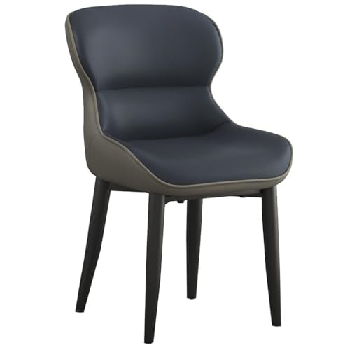 ZJYIGOWL Küchen Esszimmerstühle Grün Moderne Leder Beistellstühle Mit Gepolsterter Rückenlehne Und Metallbeinen Armlehnenloser Stuhl Für Schlafzimmer, Büro, Wohnzimmer(Blauw) von ZJYIGOWL