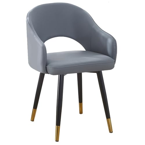 ZJYIGOWL Leder Essstühle Weißer Sessel Mit Rückenlehne Moderne Küche ESS Akzentstuhl Für Restaurants, Schlafzimmer, Wohnzimmer, Zuhause, Büro(Dark Gray) von ZJYIGOWL