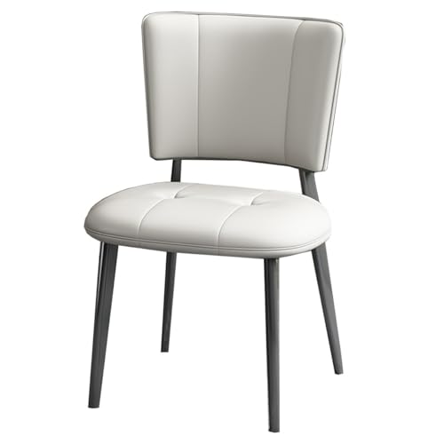 ZJYIGOWL Leder Esszimmerstühle Modernen Akzent Stuhl Modernen Minimalistischen Küche Esszimmerstuhl Skandinavischen Rückenlehne Mit Metallbeinen Für Wohnzimmer Schlafzimmer(Light Gray) von ZJYIGOWL