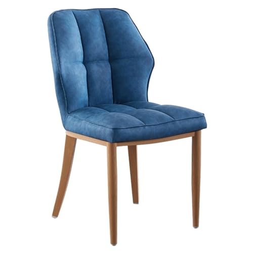ZJYIGOWL Moderne Esszimmerstühle Leder Mit Rückenlehne Akzent Stuhl Gepolstert Armless Stuhl Esszimmerstühle Für Restaurant Hotel Büro Meeting Hause Wohnzimmer, Schlafzimmer(Blauw) von ZJYIGOWL