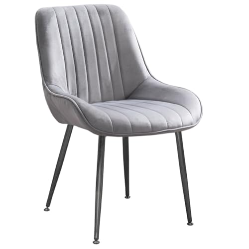 ZJYIGOWL Moderne Esszimmerstühle Samt Gepolstert Küche Esszimmerstuhl Mit Gebogenen Rücken Armless Stuhl Mit Komfort Kissen Für Schlafzimmer, Restaurant, Büro, Wohnzimmer(Gray B) von ZJYIGOWL