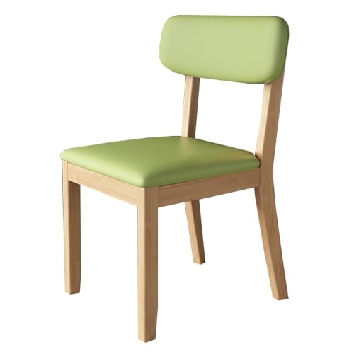 ZJYIGOWL Moderne Küche Esszimmerstühle Schwarz Leder Akzent Stuhl Mit Holz Beine Skandinavischen Rückenlehne Stuhl Für Restaurants, Schlafzimmer, Wohnzimmer, Home Office(Groen) von ZJYIGOWL