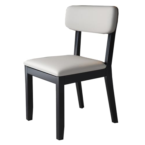 ZJYIGOWL Moderne Küche Esszimmerstühle Schwarz Leder Akzent Stuhl Mit Holz Beine Skandinavischen Rückenlehne Stuhl Für Restaurants, Schlafzimmer, Wohnzimmer, Home Office(Light Gray) von ZJYIGOWL