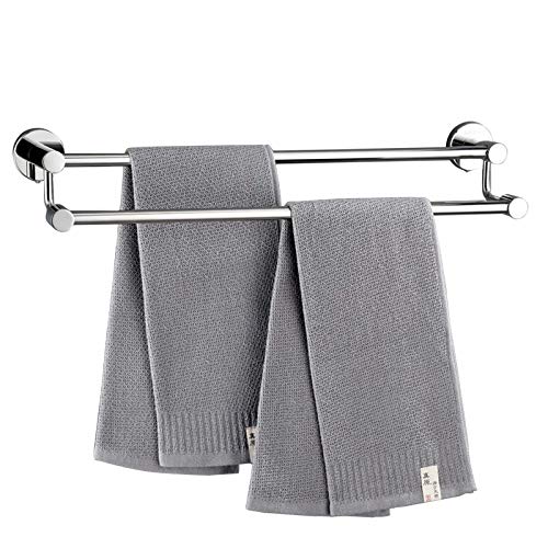 ZJYWMM 304 Edelstahl Doppel-Handtuchhalter, Chrom Gebürstete Oberfläche Handtuchhalter Wandmontiert Hängende Handtuchhalter Aufbewahrung für Bad- oder Küchenzubehör (Größe: 120cm) von ZJYWMM