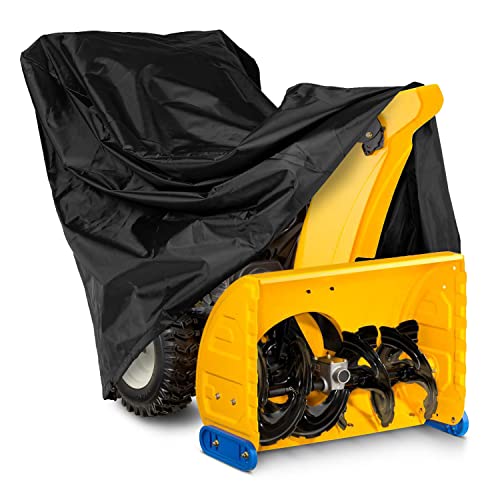 ZJYWSCH Schneefräsen-Abdeckung für den Außenbereich, zweistufige Schneefräse-Abdeckung, wasserdicht, 600D, strapazierfähig, Universalgröße 130 cm L x 83,8 cm B x 102,1 cm H von ZJYWSCH