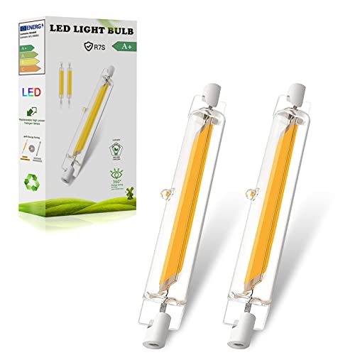 ZJZG R7S LED 118mm Dimmbar, 20W R7S LED Ersatz für 200W Halogenstab 118mm, R7S LED COB Glühbirne Naturweiß 4500K 2000LM,LED Stab 360° Strahlbeleuchtung, 2er-Pack von ZJZG