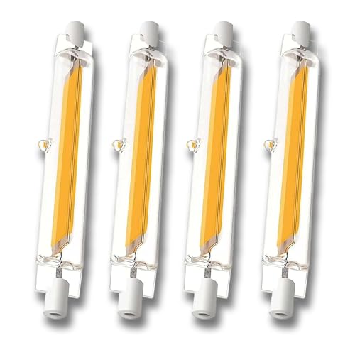 ZJZG 10W R7S LED 78mm Warmweiß 3000K 1000LM Ersatz für 100W Halogenlampen, R7S LED 78mm Dimmbar Glühbirne, Kein Flackern, 360°Abstrahlwinkel LED Stab, 4er Pack von ZJZG