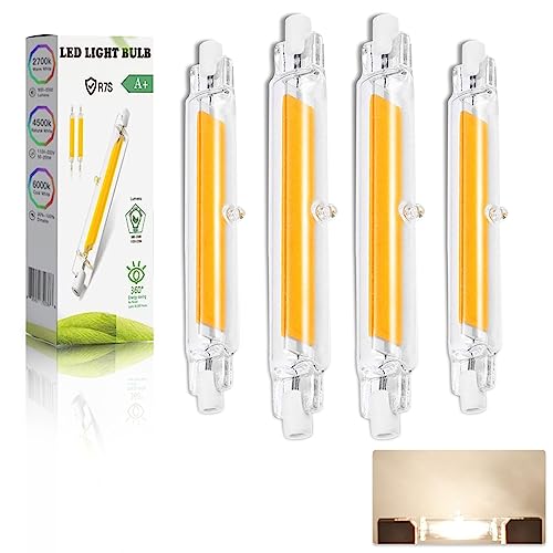 ZJZG R7S LED 118MM, 20W R7S LED Dimmbar Lampen Ersatz für 200W Halogenlampen, LED R7S Glühbirne Naturweiß 4500K 2000LM, Kein Flackern, LED Stab 360° Strahlbeleuchtung, AC/DC 220-240V, 4 Stück von ZJZG