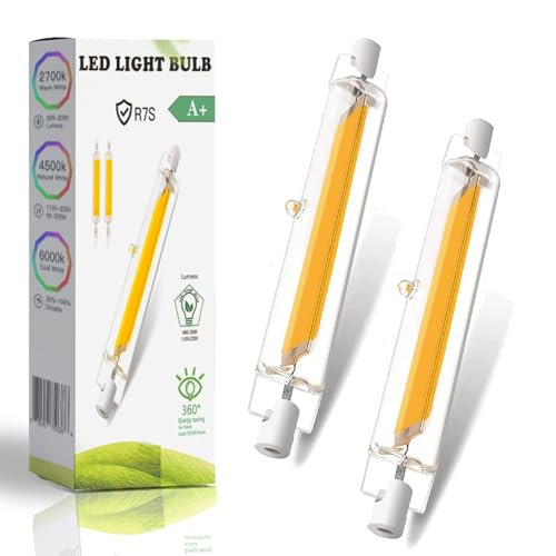 ZJZG R7S LED 118mm Dimmbar 20W, Ersatz für 200W Halogen Leuchtmittel, Kaltweiß 6000K 2000LM, Kein Flackern, 360° Abstrahlwinkel, 2er Pack von ZJZG