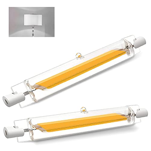 ZJZG R7S LED 118mm Dimmbar, 20W LED R7S Lampen Ersatz für 200W Halogenbirnen 118mm, R7S LED COB Glühbirne Kaltweiß 6000K 2000LM, LED Stablampe mit R7S Sockel, AC 220-240V, 2er-Pack von ZJZG